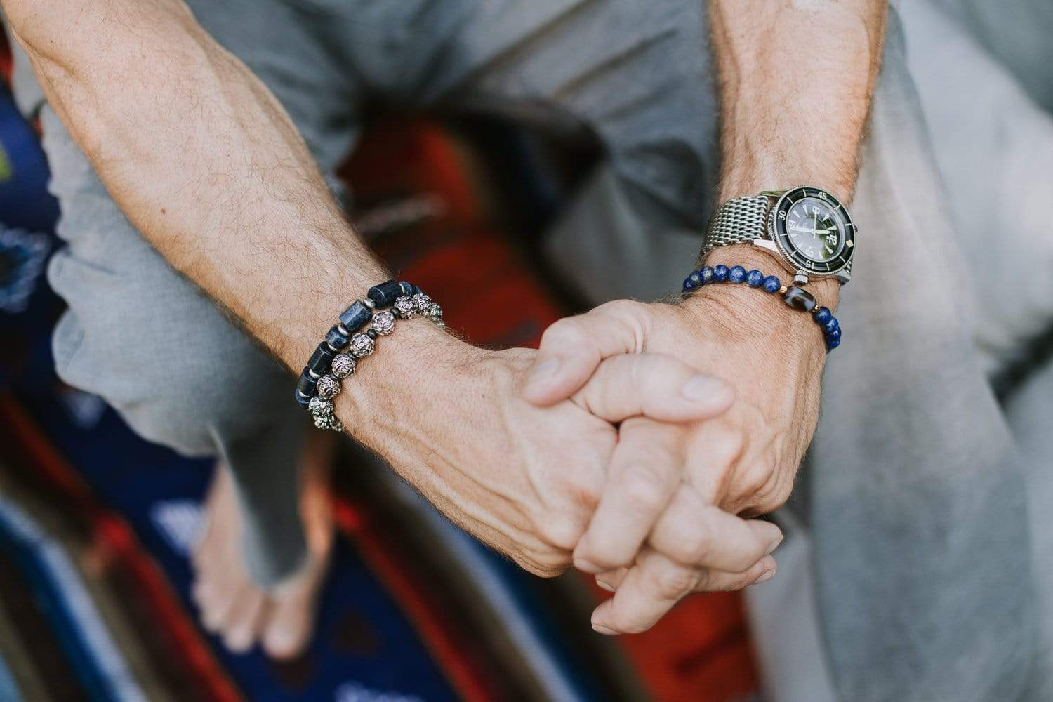 Powerful Lapis Tiger Dzi Wrist Mala - Image 5