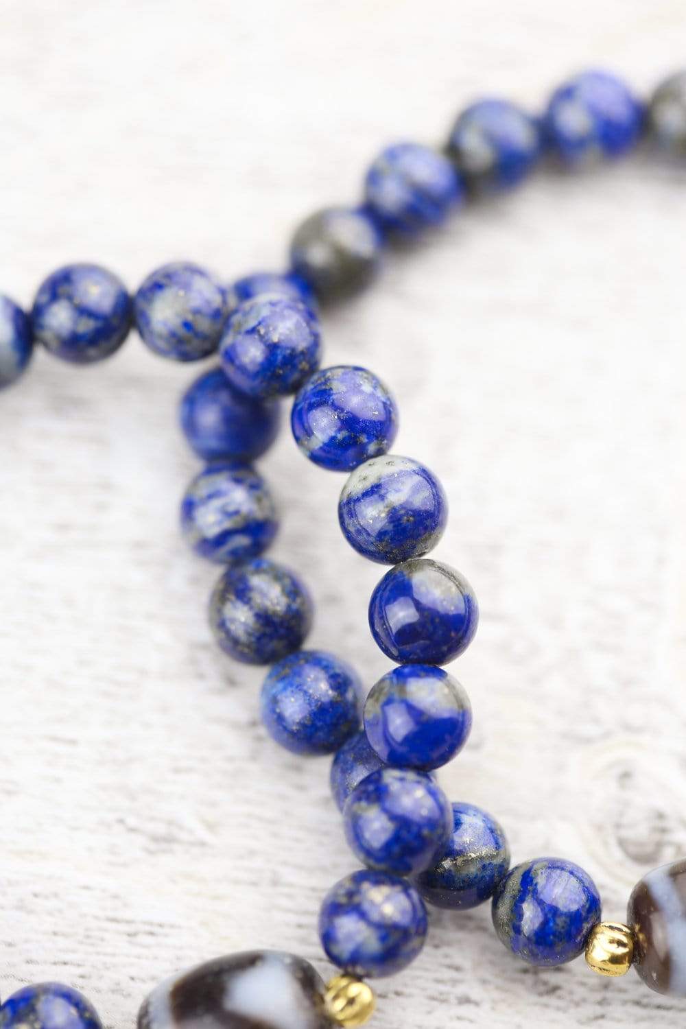 Powerful Lapis Tiger Dzi Wrist Mala - Image 6