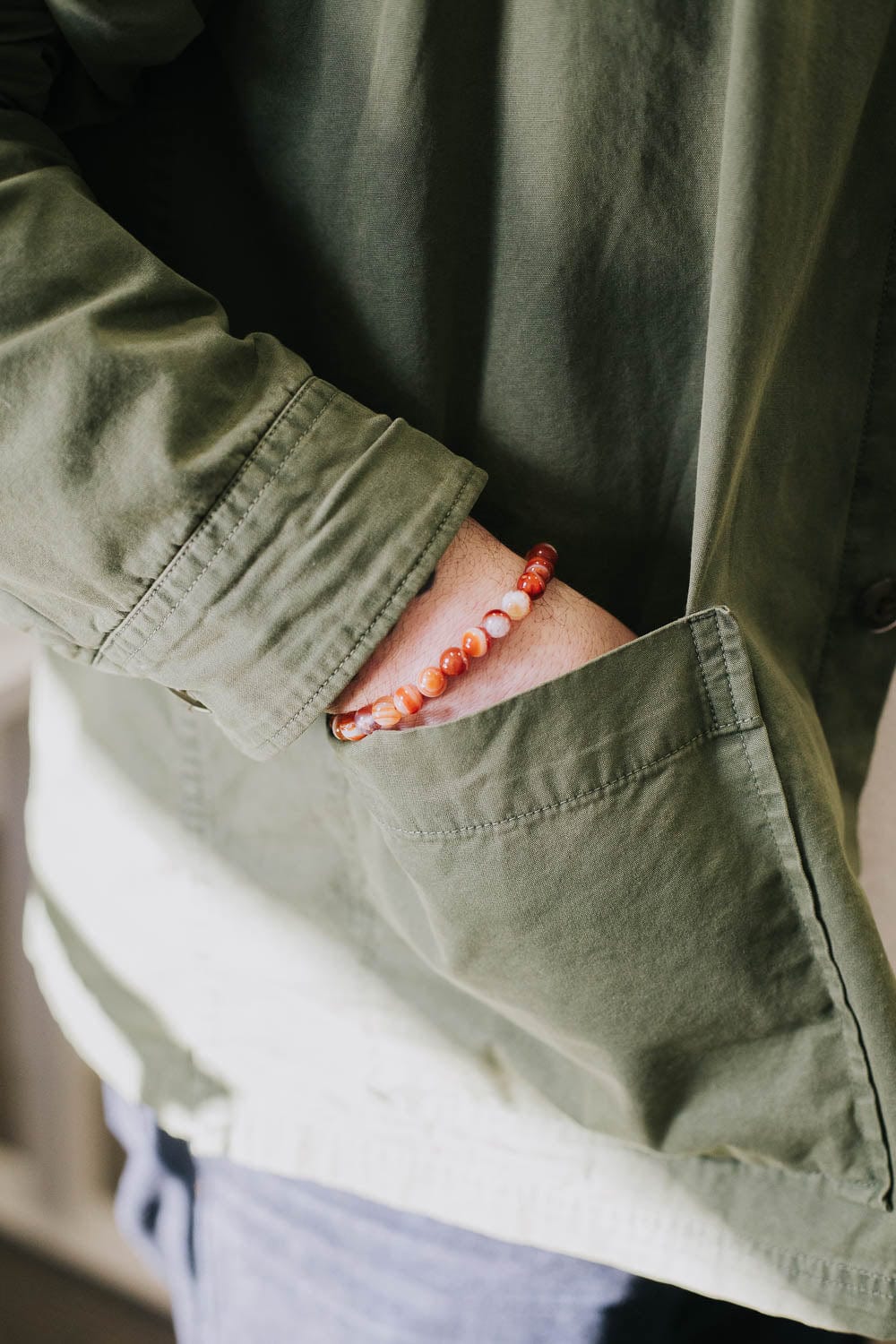 Sardonyx Fire Agate Wrist Mala - Image 7