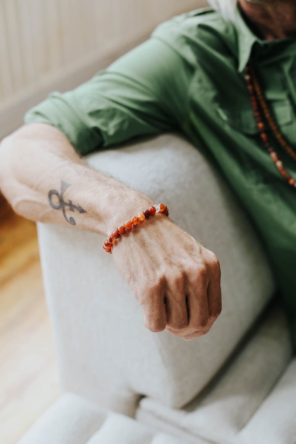 Sardonyx Fire Agate Wrist Mala - Image 3