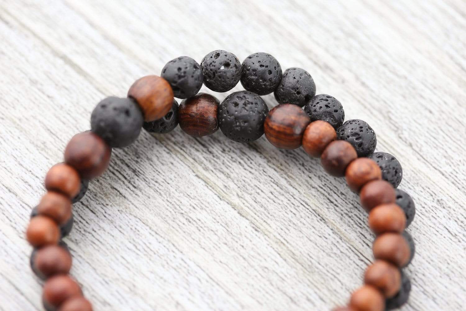 Healing Rosewood & Lava Rock Wrist Mala - Image 5