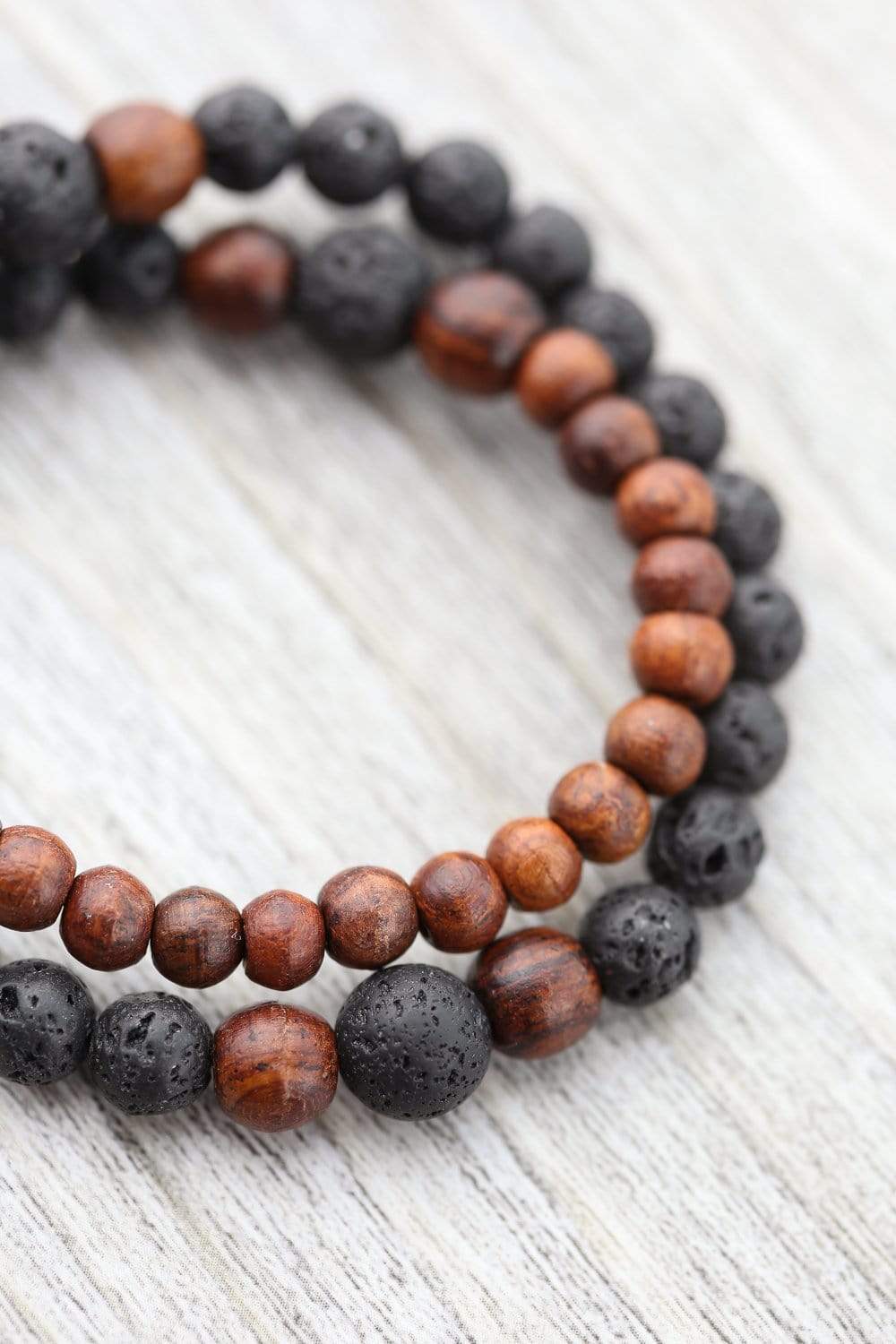 Healing Rosewood & Lava Rock Wrist Mala - Image 7