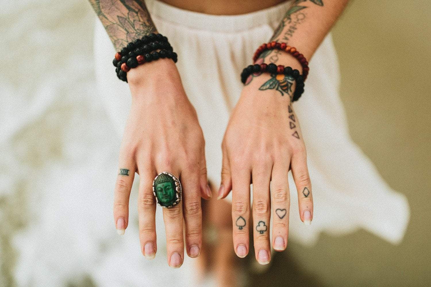 Healing Rosewood & Lava Rock Wrist Mala - Image 3