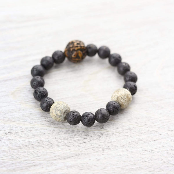 Resilient Spirit Lava & Mastodon Wrist Mala