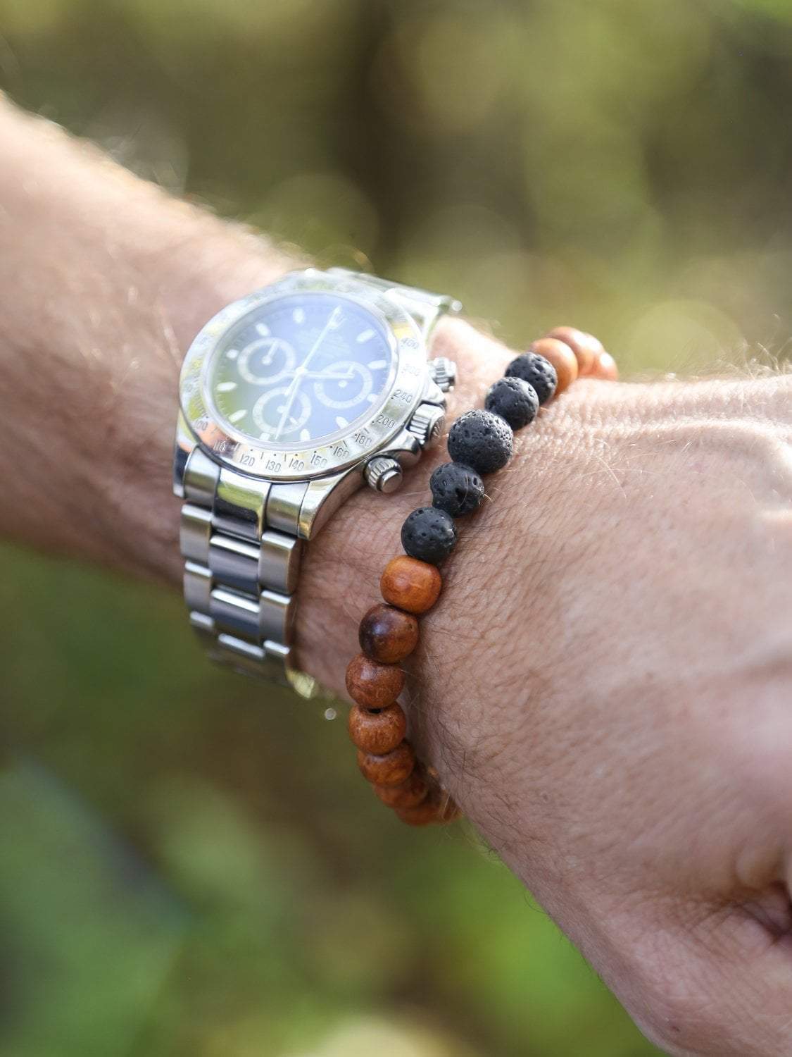 Healing Wood & Lava Rock Bracelet - Image 7