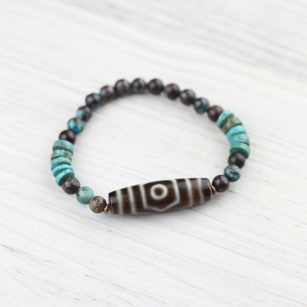 Three Stars of Luck Dzi Bracelet