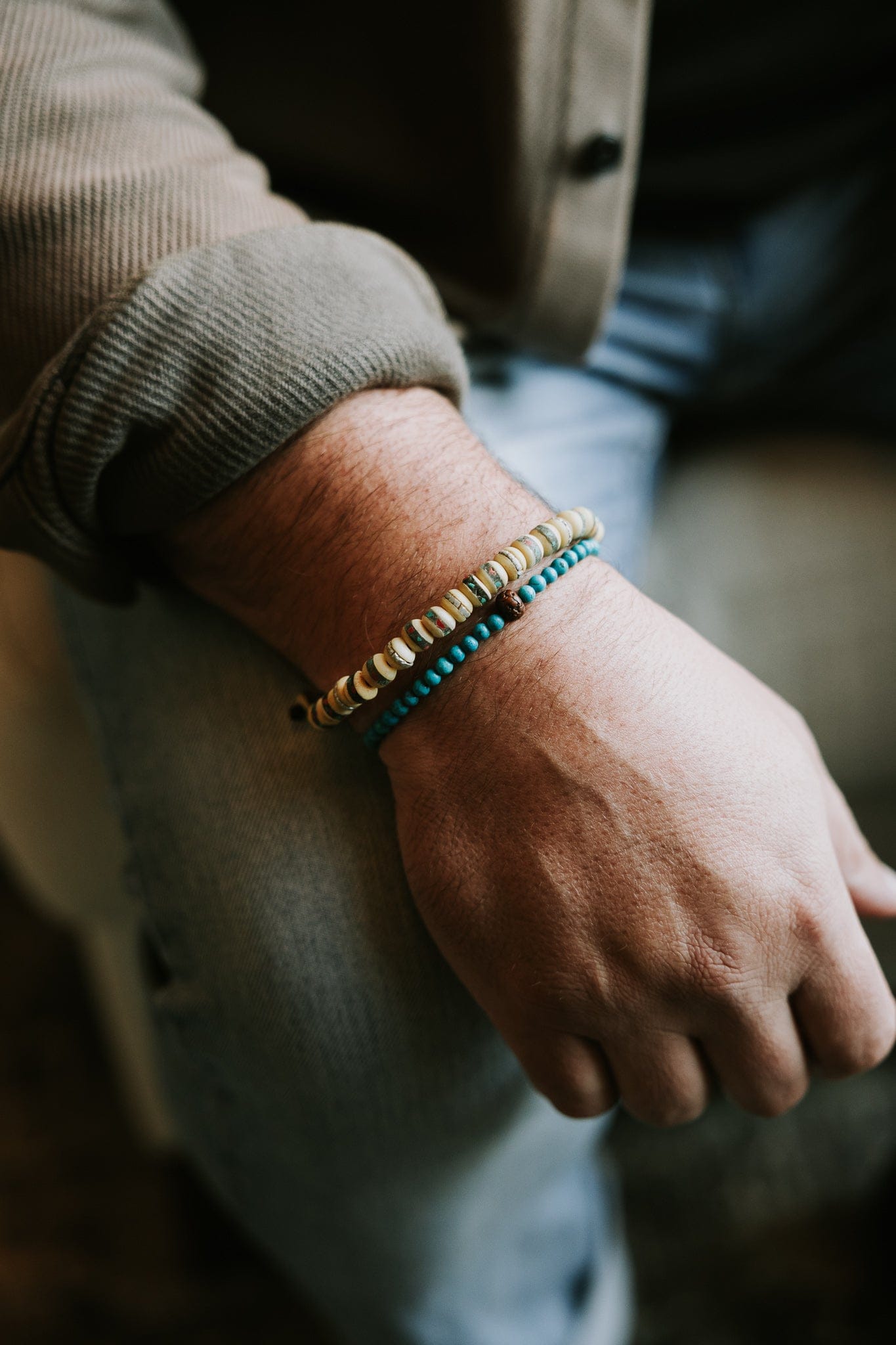 Traditional Inlaid Bone Wrist Mala - Image 5